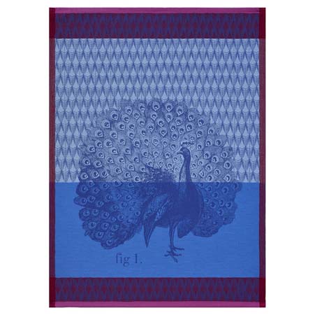 Planche Animaliere Paon Tea Towels (Pair) 24" x 31" by Le Jacquard Francais