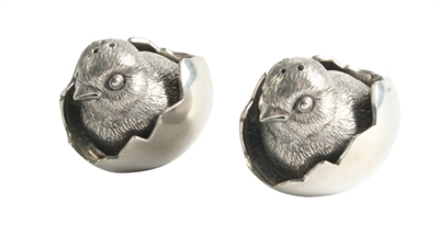 Chicks Pewter Salt and Pepper Shakers by Vagabond House