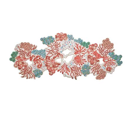 Cozumel Table Runner in Turquoise, Coral, & Gold by Kim Seybert