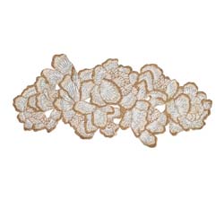 Botanica Table Runner in White, Gold, & Silver by Kim Seybert