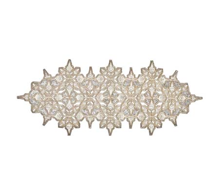 Xmas Snowflake Table Runner in Silver & Crystal by Kim Seybert