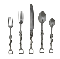 Stirrup Pewter 5-Piece Flatware Set by Vagabond House