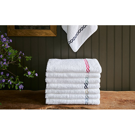 Classic Chain Bath Towel with Custom Monogram by Matouk