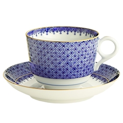Blue Lace Cup and Saucer by Mottahedeh