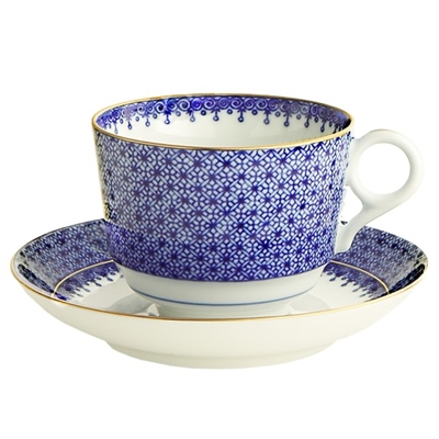 Blue Lace Cup and Saucer by Mottahedeh