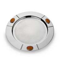 Santa Fe Round Serve Tray with Colored Stone by Mary Jurek Design