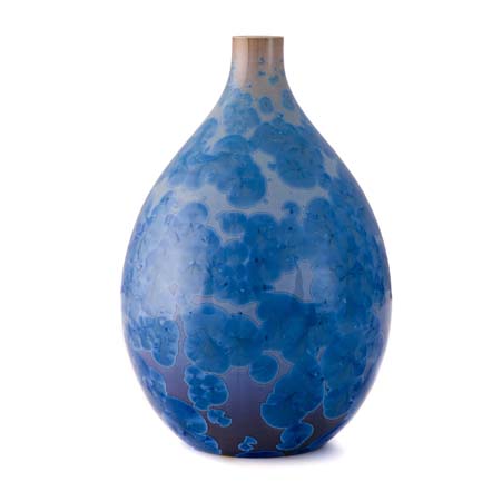 Crystalline Teardrop Vase - M - Cobalt by Simon Pearce