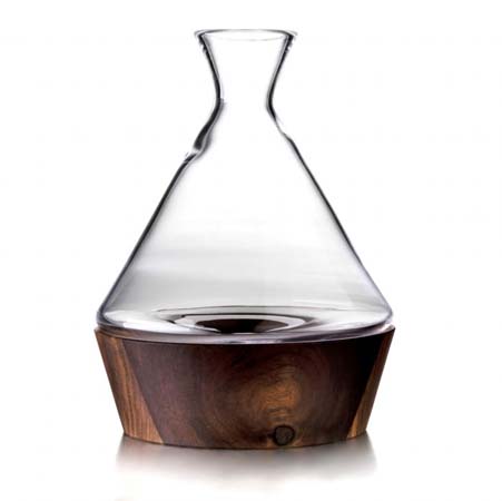 Ludlow Wine Decanter with Wood Base by Simon Pearce