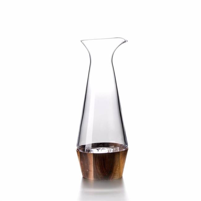 Ludlow Carafe with Wood Base by Simon Pearce