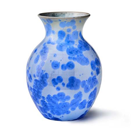 Crystalline Curio Vase - L - Cobalt by Simon Pearce