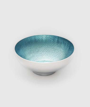 Symphony Blue Pearl Round Bowl 4.5" by Mary Jurek Design