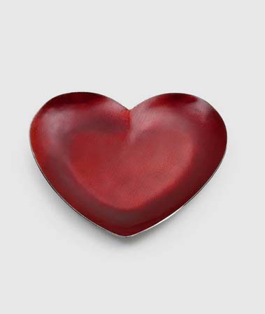 Symphony Scarlet Red Heart Tray 7" by Mary Jurek Design