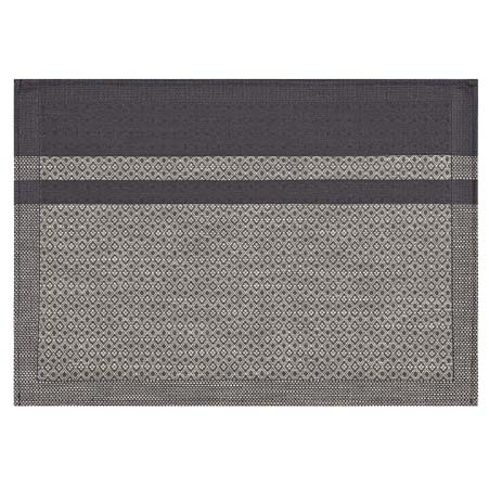 Slow Life Cannage Carbon Placemats (Set of Four) 20" x 14" Table Linen by Le Jacquard Francais