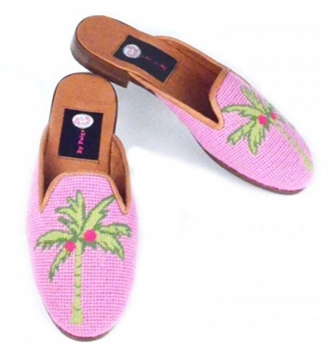 ByPaige - Preppy Palm Needlepoint Mule