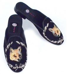 ByPaige - Fox in Wreath Needlepoint Mule