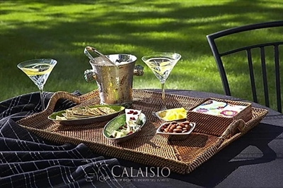 Calaisio - Rectangular Tray, Slanting, with Wrapped Handles