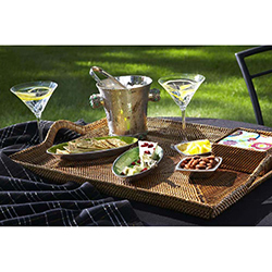 Rectangular Serving Tray Slanting with Handle Reinforced Bottom by Calaisio