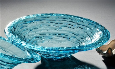 Annieglass - Ultramarine 16 1/2" Large Rimmed Serving Bowl