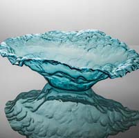 Ultramarine Water Sculpture Bowl Ltd Ed by Annieglass