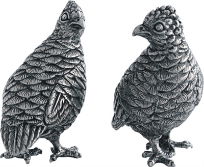 Pewter Quail Salt and Pepper Shakers (Set of 2) by Vagabond House
