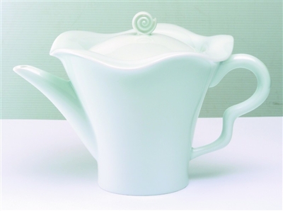 Gala Blanc Big Tea Pot by Medard de Noblat