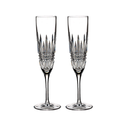 Waterford - Lismore Diamond Flute, Pair