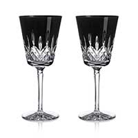 Waterford - Lismore Black Large Goblet 14 oz Pair