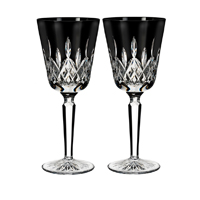 Waterford - Lismore Black Goblet, Pair