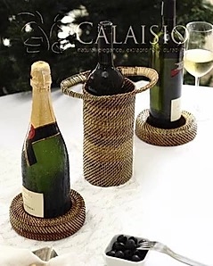 WCH1 - Wine and Champagne Coaster 6" Diam, 4" Diam Center by Calaisio