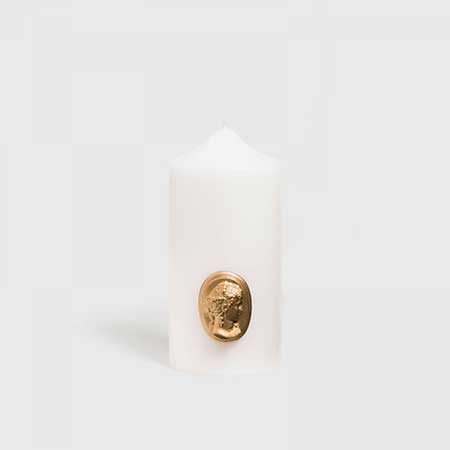 Trudon - White Pillar Candle - La Marquise Cameo