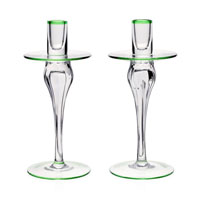 Siena Pair of Candlesticks Green by William Yeoward