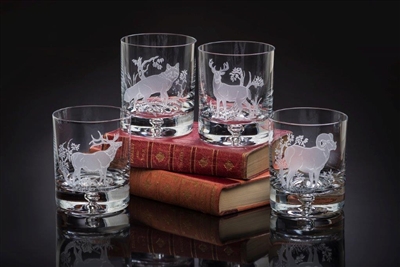 American Wildlife Old Fashion Glasses by Julie Wear