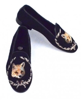 ByPaige - Fox on Black Needlepoint Women's Loafer