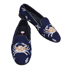ByPaige - Crab on Navy Needlepoint Women's Loafer
