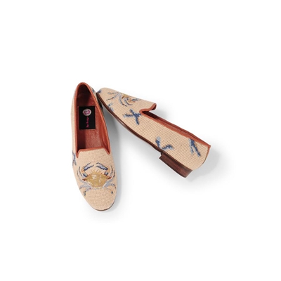 ByPaige - Crab on Tan Needlepoint Women's Loafer