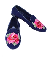 ByPaige - Peony on Navy Needlepoint Women's Loafer