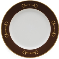 Cheval Chestnut Brown Dinner Plate by Julie Wear