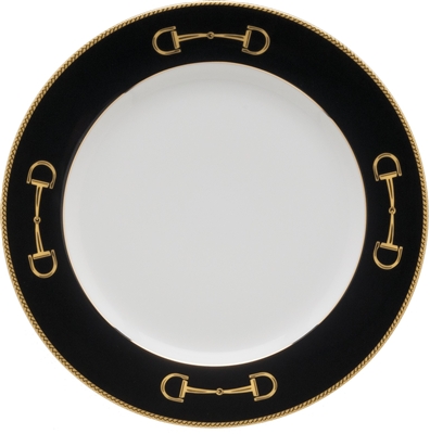 Cheval Black Luncheon Plate by Julie Wear