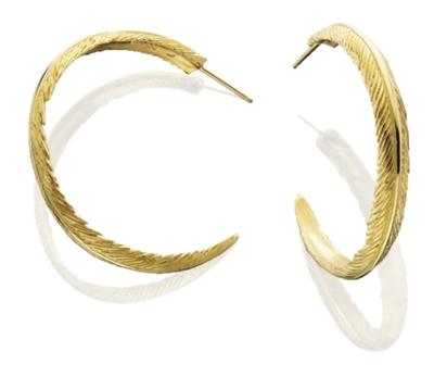 Narrow Feather Earrings (Sterling Silver & Gold) by Grainger McKoy