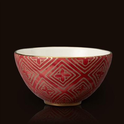 Jupon Red Fortuny Cereal Bowl by L'Objet