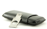Cigar Case for 3 Cigars & Cutter
