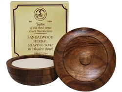 Taylor of Old Bond Street Sandalwood Shaving Soap in Wooden Bowl