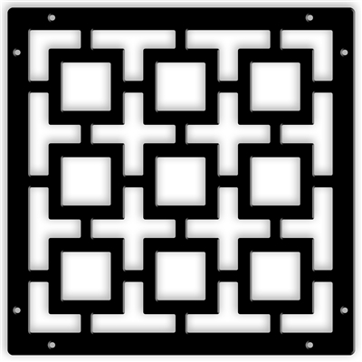 Retro Square Black 1/4" x 16" x 16" Wall Expressions