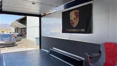 PORSCHE RACE TRAILER FLAG