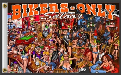 Z BIKERS ONLY SALOON 3FT X 5FT