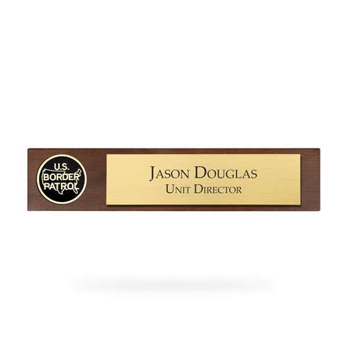 Desk Nameplate w/ Coin (U.S. Border Patrol)