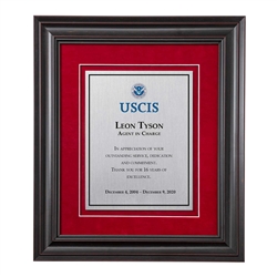 Shadow Box Plaque - Black (USCIS)