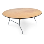 Free Shipping  72"  Plywood Round Folding Table-Cheap Plywood Tables.