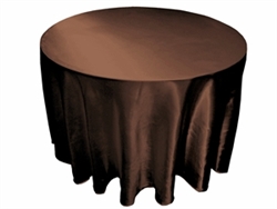 Chocolate 120" Satin Round Tablecloth