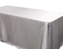 Silver 60 x 126" Satin Tablecloth